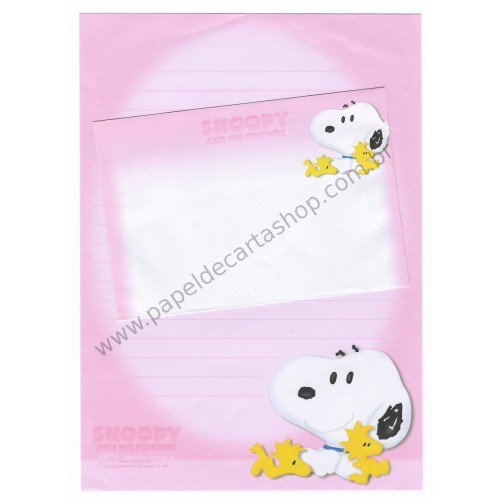 Conjunto de Papel de Carta Snoopy G Rosa Peanuts