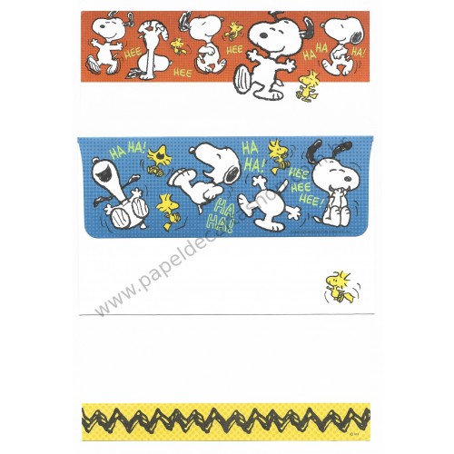 Conjunto de Papel de Carta Original Snoopy Ha Ha Ha Peanuts UFC