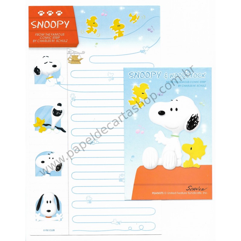 Conjunto de Papel de Carta Snoopy Fix Club Peanuts