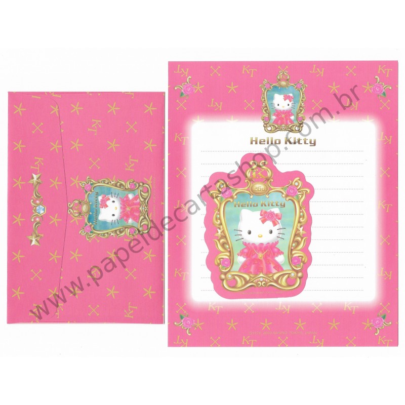 Ano 2000. Conjunto de Papel de Carta Hello Kitty 26th Anniversary Sanrio