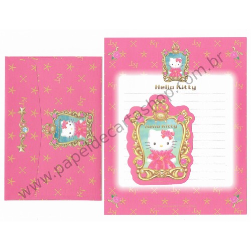 Ano 2000. Conjunto de Papel de Carta Hello Kitty 26th Anniversary Sanrio