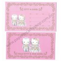 Ano 2001. Conjunto de Papel de Carta Hello Kitty & Dear Daniel Wedding Invitation II