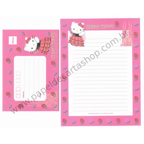Ano 2000. Conjunto de Papel de Carta Hello Kitty Espanha F2 Sanrio