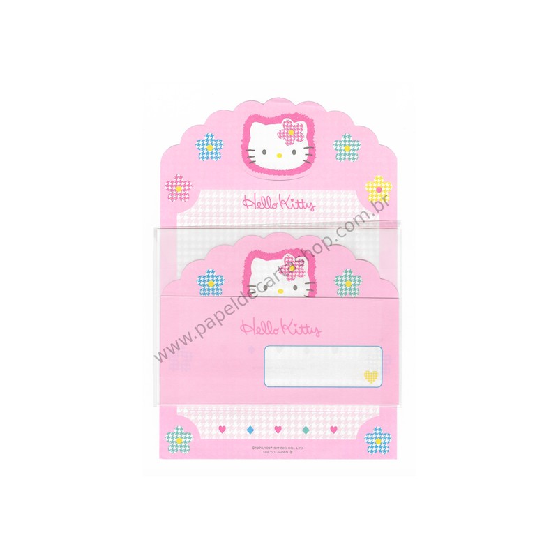 Ano 1997. Conjunto de Papel de Carta Hello Kitty Antigo Sanrio