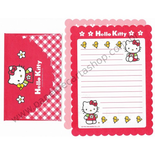 Ano 1999. Conjunto de Papel de Carta Hello Kitty Dupla VMR Sanrio