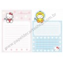 Ano 1999. Conjunto de Papel de Carta Hello Kitty Dress Up Dupla Sanrio