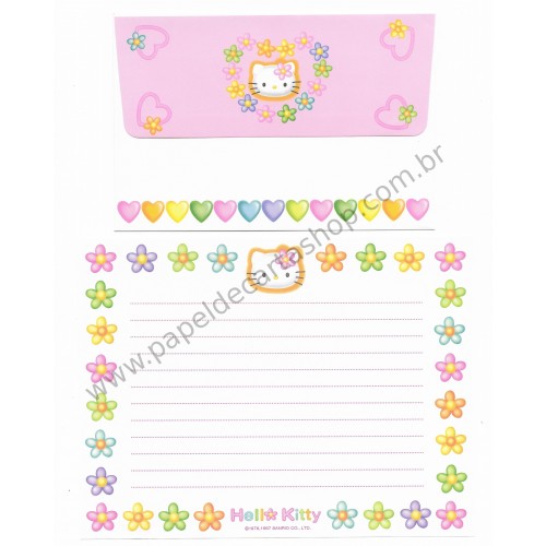 Ano 1997. Conjunto de Papel de Carta Hello Kitty Sanrio