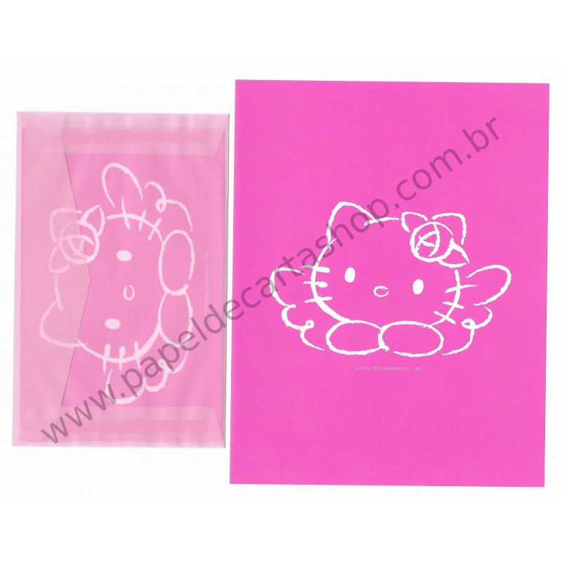 Ano 2002. Conjunto de Papel de Carta Hello Kitty CRS Sanrio