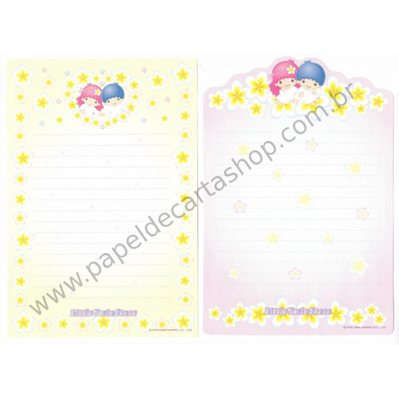 Ano 1999. Conjunto de Papel de Carta Little Twin Stars Dupla RA Sanrio