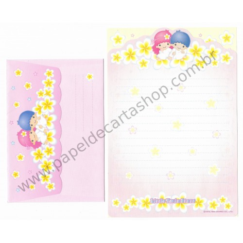 Ano 1999. Conjunto de Papel de Carta Little Twin Stars Dupla RA Sanrio