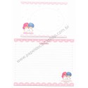 Ano 1998. Conjunto de Papel de Carta Little Twin Stars RS Sanrio