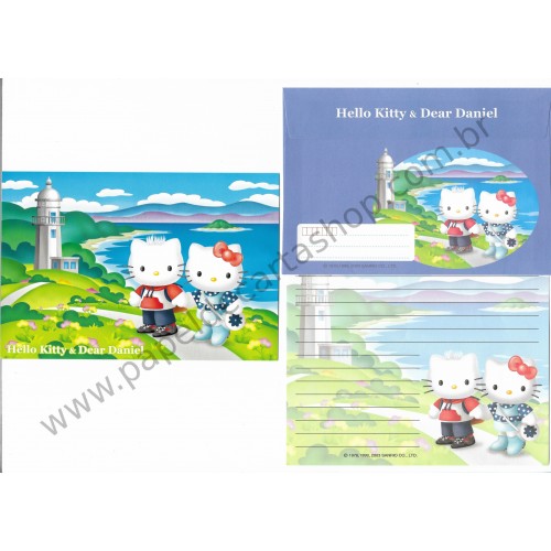 Ano 2003. Conjunto de Papel de Carta Hello Kitty & Dear Daniel CAZ Sanrio