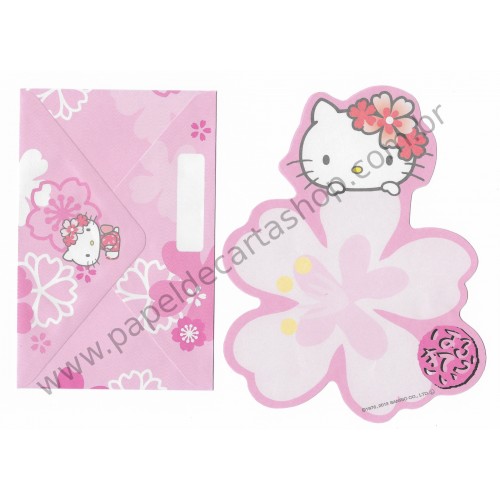 Ano 2013. Coleção de Papel de Carta Hello Kitty Regional Japão Cherry Blossom Sanrio