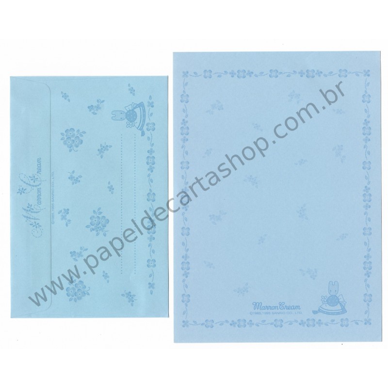 Ano 1995. Conjunto de Papel de Carta Marron Cream CBL Vintage Sanrio