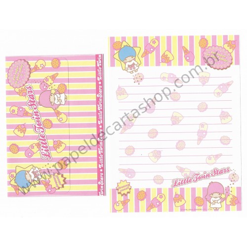 Ano 2003. Conjunto de Papel de Carta Little Twin Stars Dreamy Sweet Sanrio