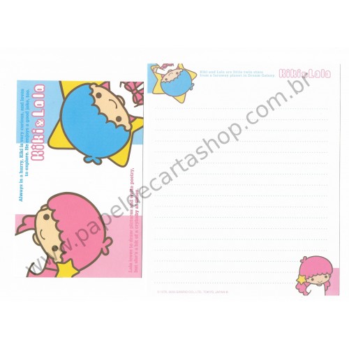 Ano 2003. Conjunto de Papel de Carta Kiki & Lala Dream Galaxy AZR1 Sanrio