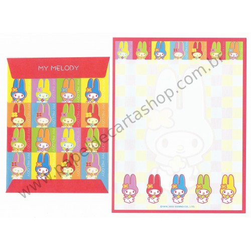 Ano 2002. Conjunto de Papel de Carta My Melody Colors Sanrio