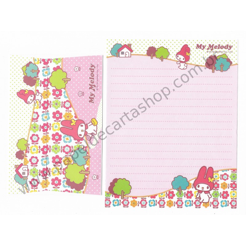 Ano 2002. Conjunto de Papel de Carta My Melody VM Sanrio