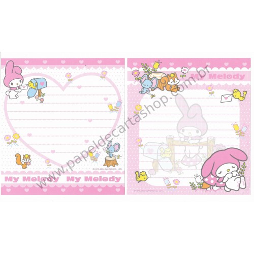 Ano 2004. Conjunto de Papel de Carta My Melody Dupla Sanrio