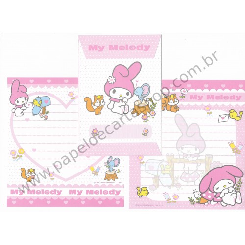 Ano 2004. Conjunto de Papel de Carta My Melody Dupla Sanrio