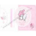 Ano 2005. Conjunto de Papel de Carta My Melody Mirror Sanrio