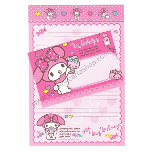 Ano 2013. Conjunto de Papel de Carta My Melody Very Special Friend Sanrio