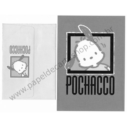 Ano 1994. Conjunto de Papel de Carta Pochacco Silver Vintage Sanrio