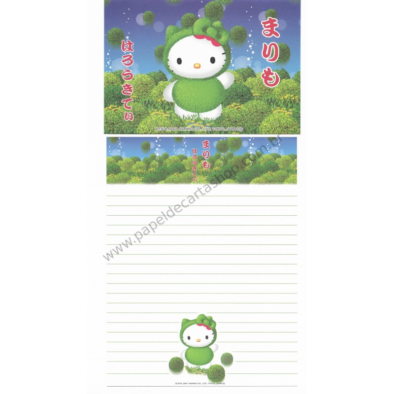 Ano 2001. Conjunto de Papel de Carta Gotōchi Kitty Regional 02 Sanrio