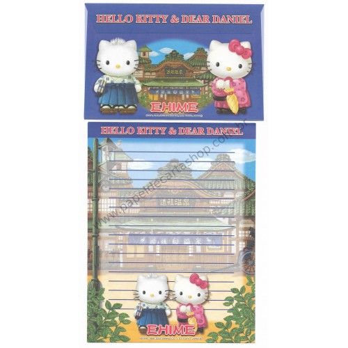 Ano 2002. Conjunto de Papel de Carta Gotōchi Kitty Ehime Sanrio