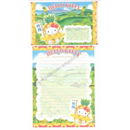 Ano 2003. Conjunto de Papel de Carta Gotōchi Kitty Regional Japão 23 Sanrio