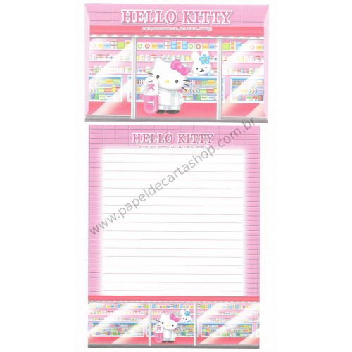 Ano 2003. Conjunto de Papel de Carta Gotōchi Kitty Regional Japão 32 Sanrio