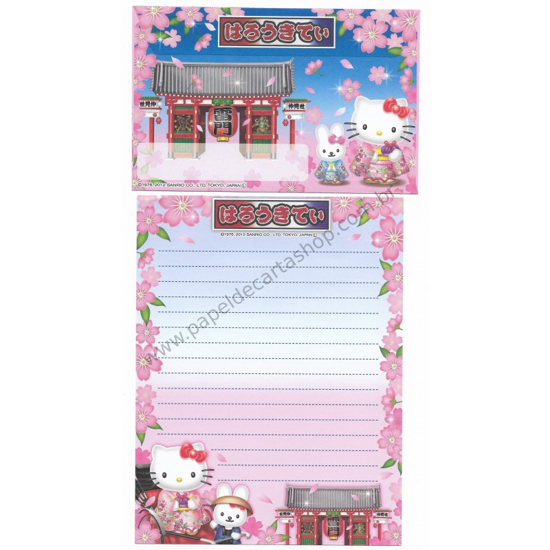 Ano 2012. Conjunto de Papel de Carta Hello Kitty Regional Japão 3D Sanrio