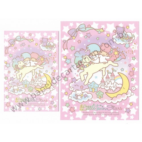 Ano 2013. Conjunto de Papel de Carta Little Twin Stars Dazzling Starlight Sanrio