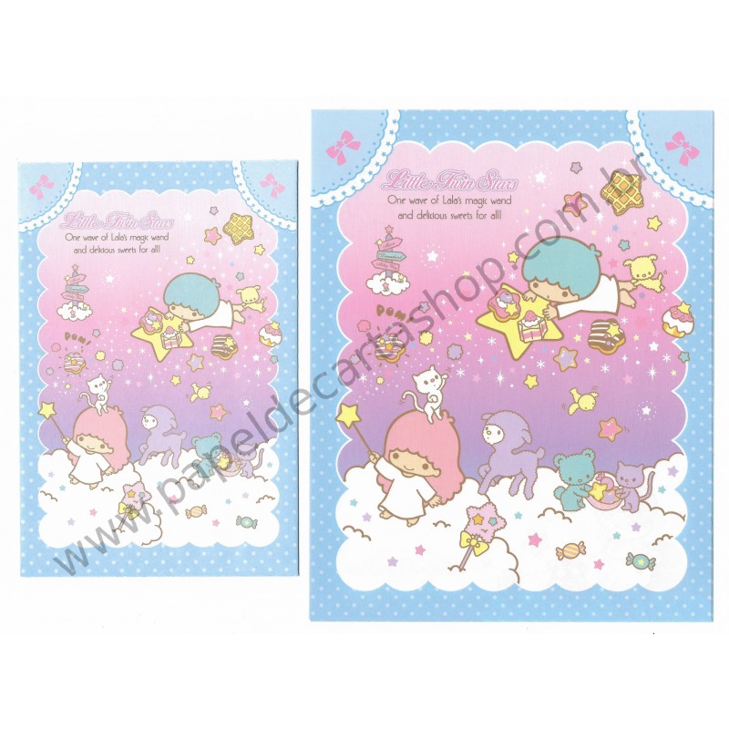 Ano 2013. Conjunto de Papel de Carta Little Twin Stars Magic Wand Sanrio