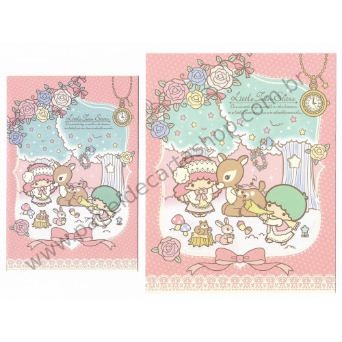 Ano 2015. Conjunto de Papel de Carta Little Twin Stars A Little Forest Star Sanrio