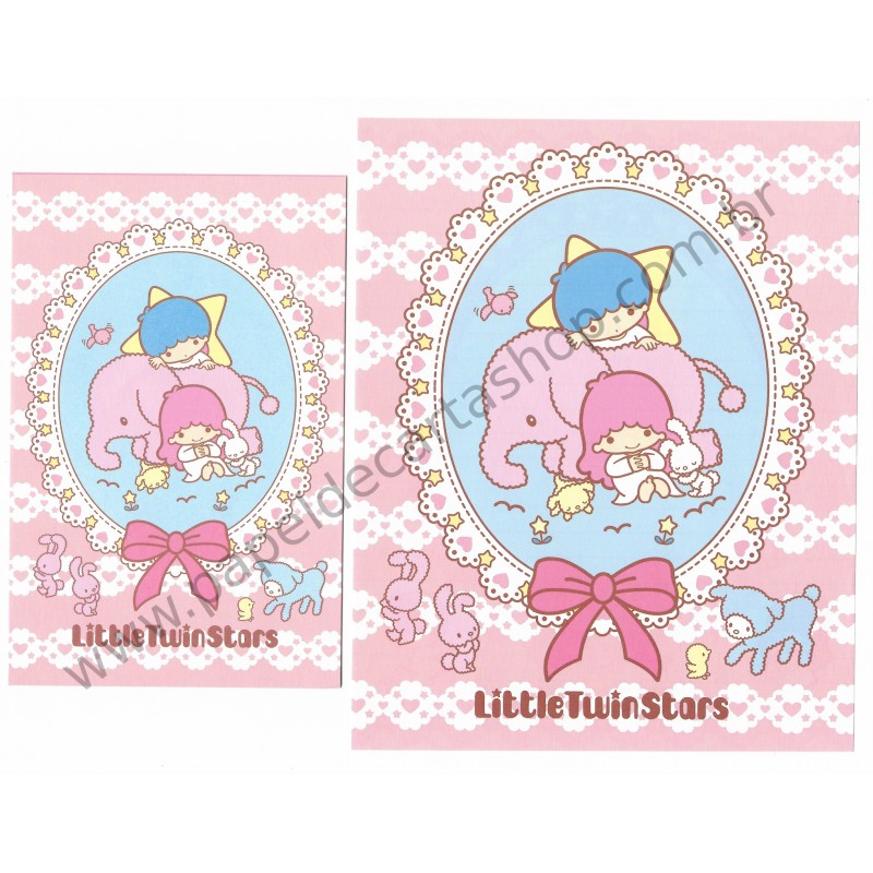 Ano 2007. Conjunto de Papel de Carta Little Twin Stars RS Sanrio