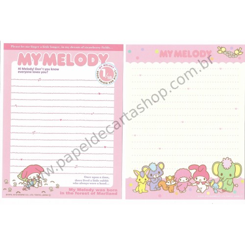 Ano 2013. Conjunto de Papel de Carta My Melody Little Red Riding Hood Sanrio