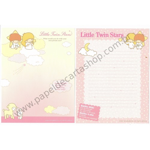 Ano 2013. Conjunto de Papel de Carta Little Twin Stars Kiki & Lala Sanrio