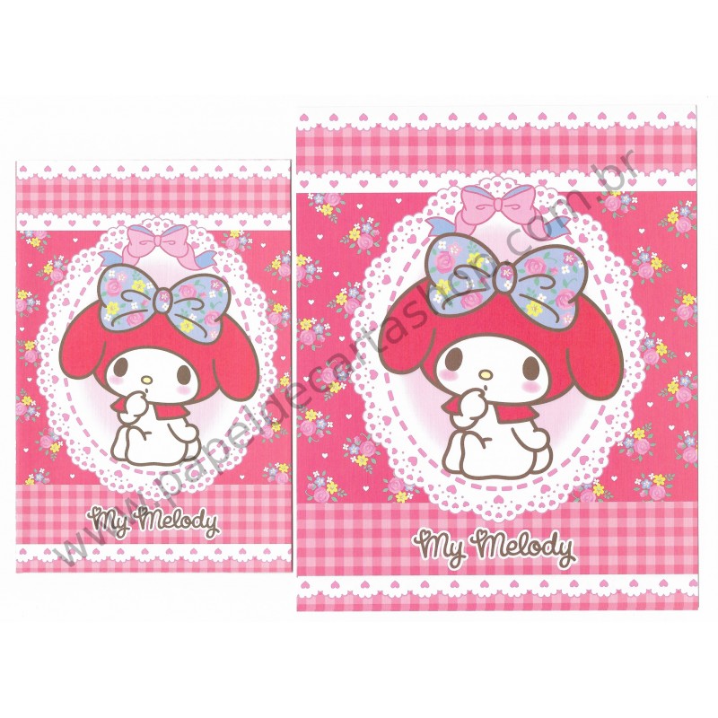 Ano 2014. Conjunto de Papel de Carta My Melody Red Sanrio