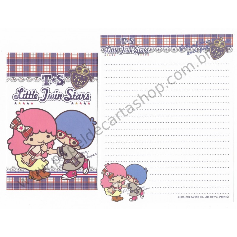 Ano 2012. Kit 2 Conjuntos de Papel de Carta Little Twin Stars T&S Sanrio