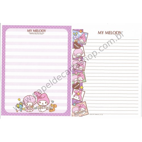 Ano 2011. Kit 2 Conjuntos de Papel de Carta My Melody Happy & Love Sanrio