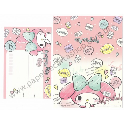 Ano 2015. Kit 2 Conjuntos de Papel de Carta My Melody Lovely & Cute Sanrio