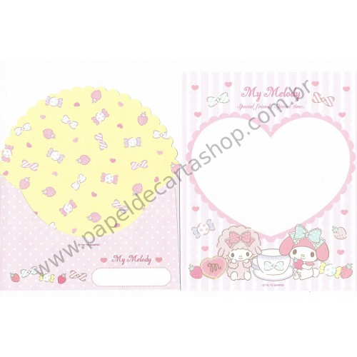 Ano 2015. Kit 2 Conjuntos de Papel de Carta My Melody M Sanrio