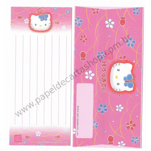 Ano 2001. Kit 2 Conjuntos de Papel de Carta Hello Kitty Regional Japão Rs Sanrio