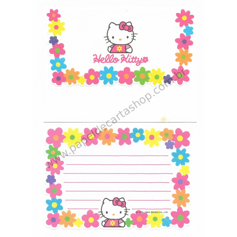 Ano 1994. Conjunto de Papel de Carta Hello Kitty P Sanrio