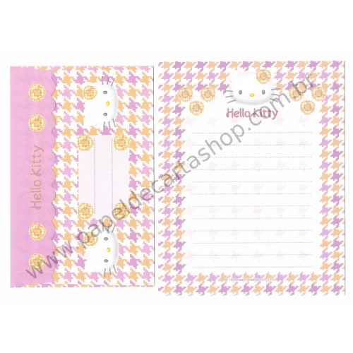 Ano 2001. Kit 4 Conjuntos de Papéis de Carta Hello Kitty Camélia Sanrio