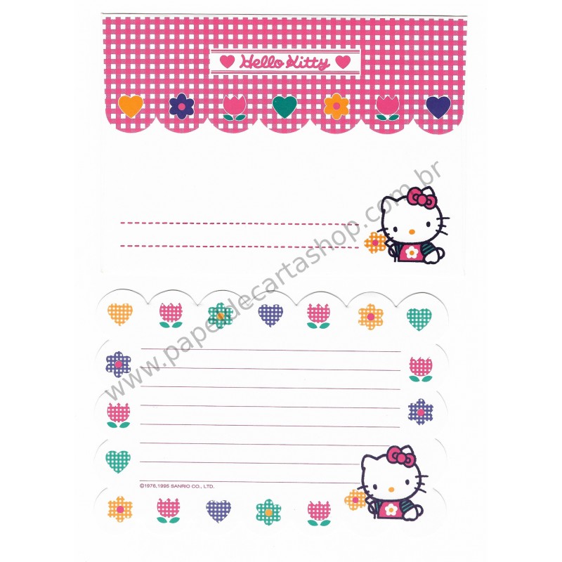 Ano 1995. Conjunto de Papel de Carta Hello Kitty P Sanrio