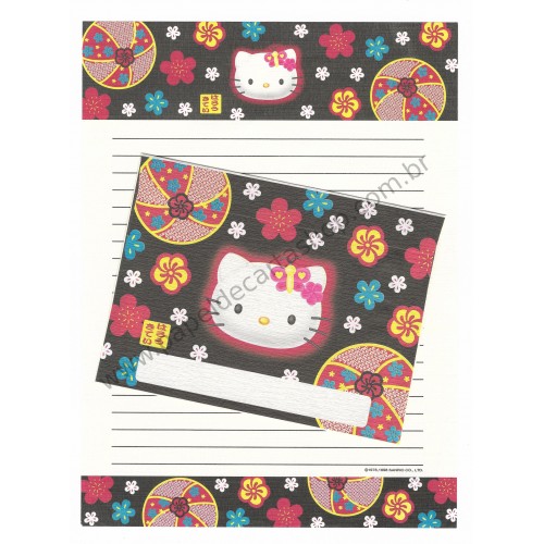 Ano 1998. Conjunto de Papel de Carta Hello Kitty Regional CPT Sanrio