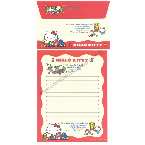 Ano 2004. Conjunto de Papel de Carta Hello Kitty Best Collection 07 Sanrio