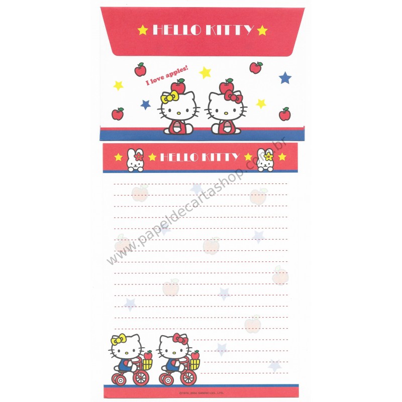 Ano 2004. Conjunto de Papel de Carta Hello Kitty Best Collections 10 Sanrio